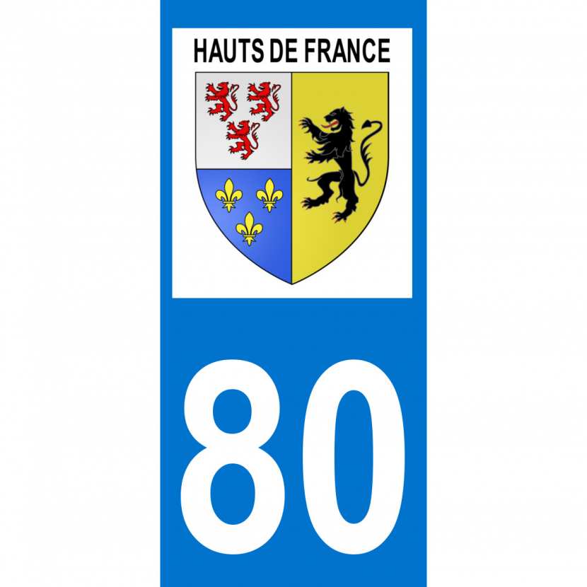 Autocollant 65 avec blason des Hautes-Pyrénées pour plaque d'immatriculation